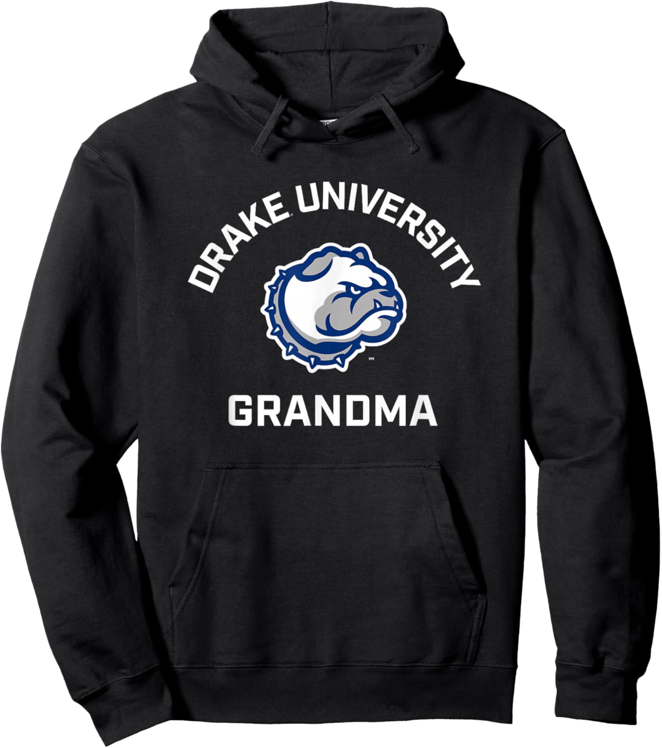 Drake University Bulldogs Arched Grandma Hoodie - Hoodie | Black