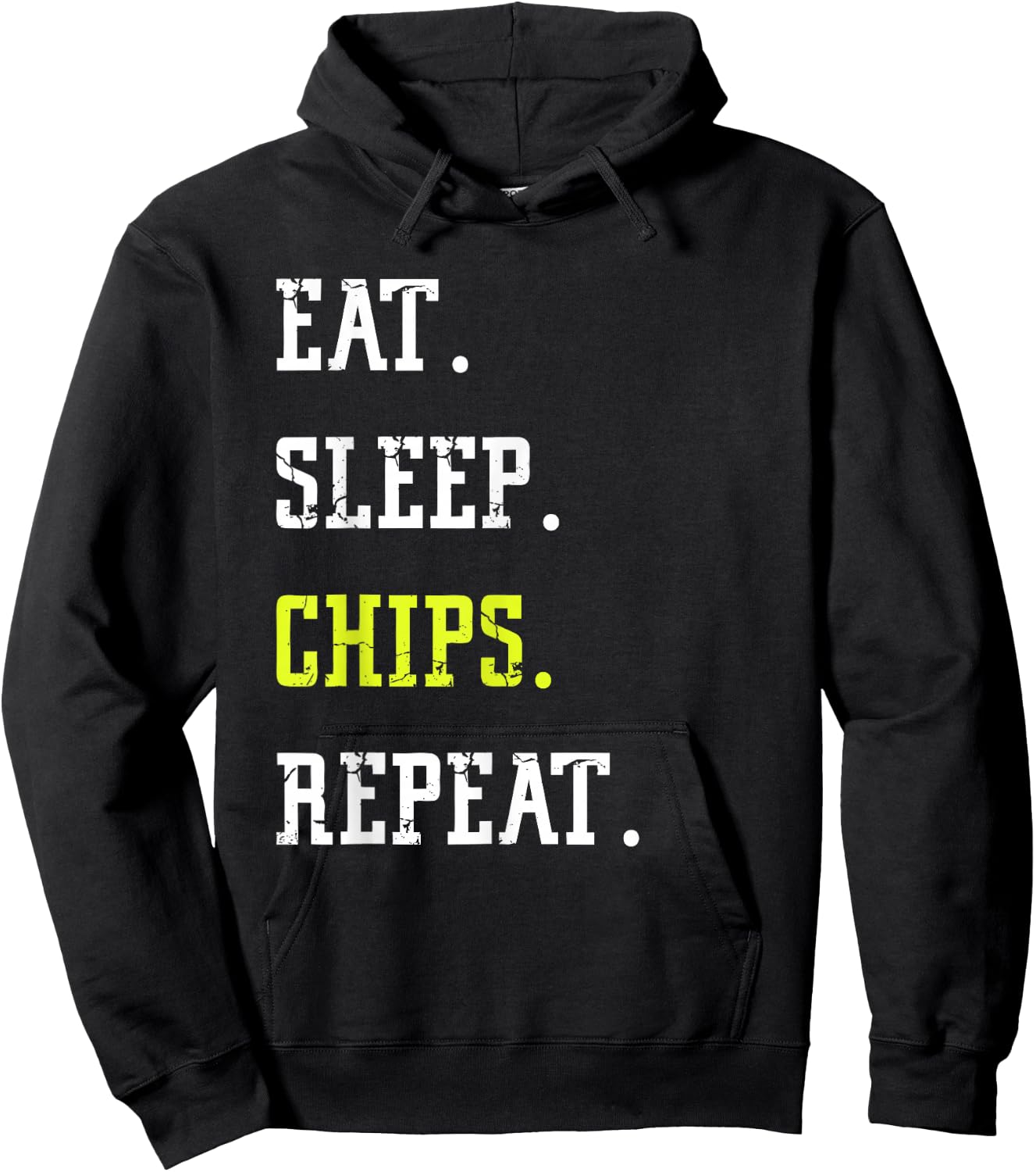 Funny National Potato Day Eat Sleep Chips Repeat Hoodie - Hoodie | Black