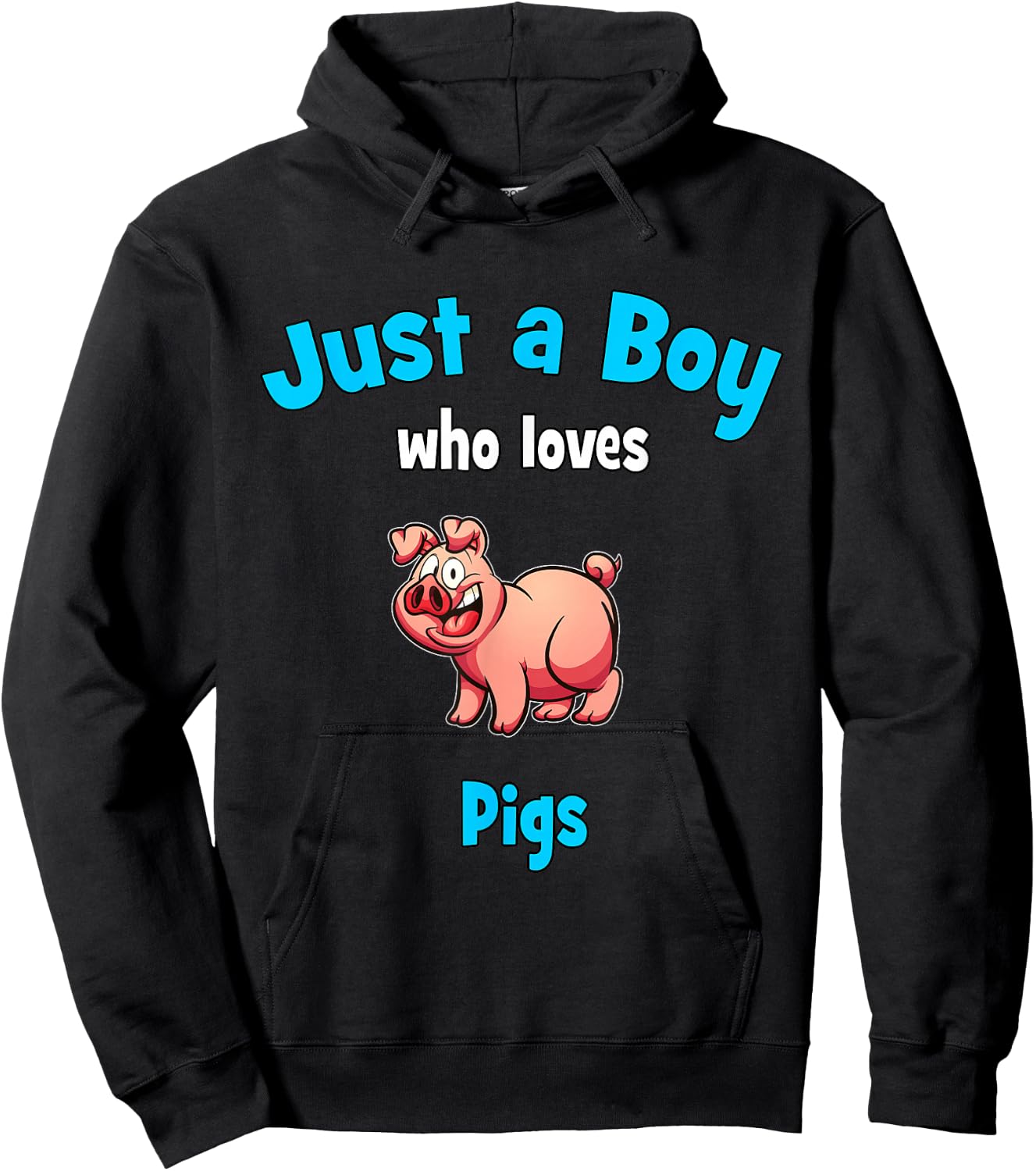 Pig Shirt for Boys | Children's Pig Hoodie - Hoodie | Black