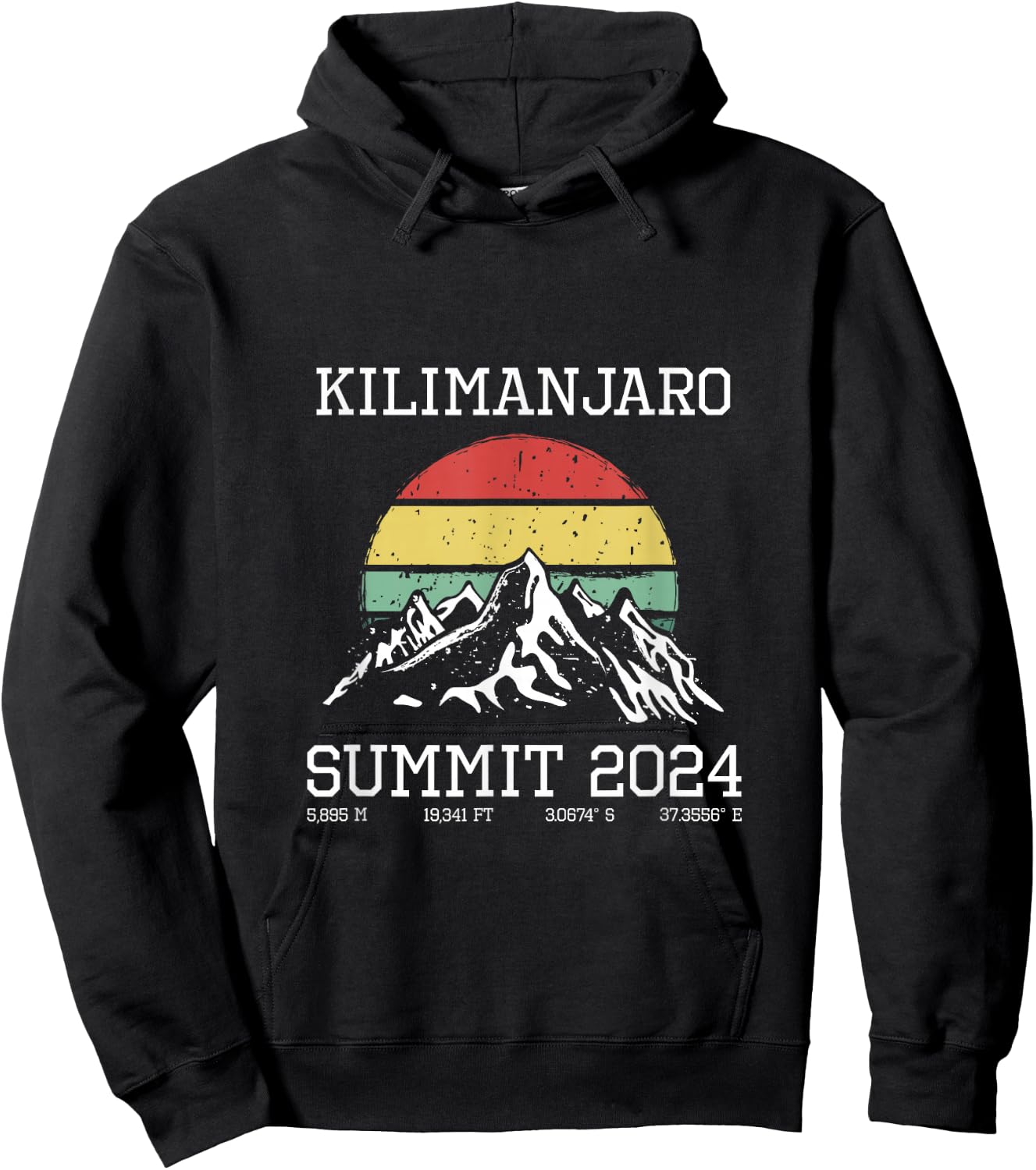 Climbed Kilimanjaro Summit 2024 Hike Tanzania Hiking Retro Hoodie - Hoodie | Black
