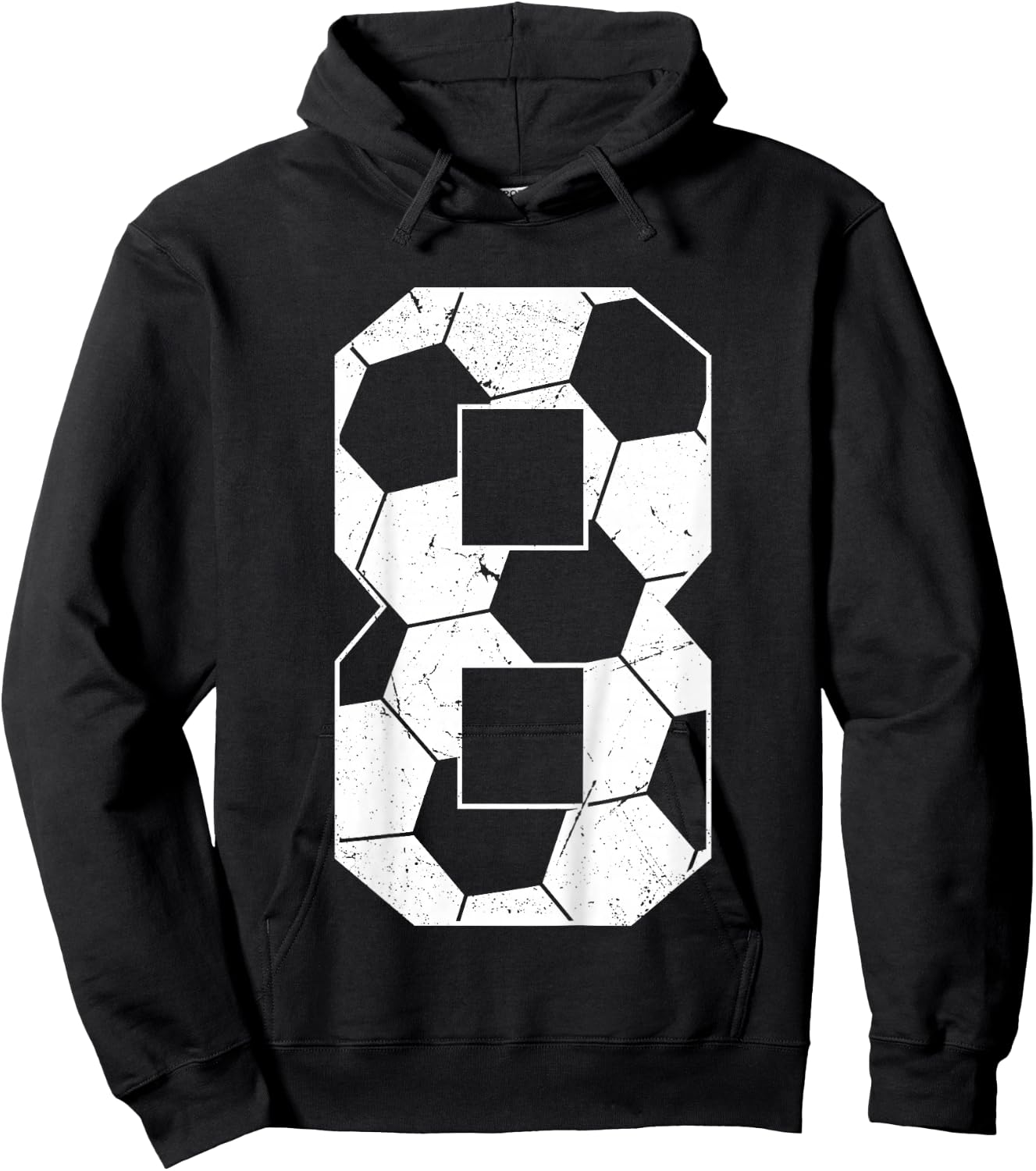 Kids 8th Birthday Boy Soccer Player Football 8 Years Old Hoodie - Hoodie | Black