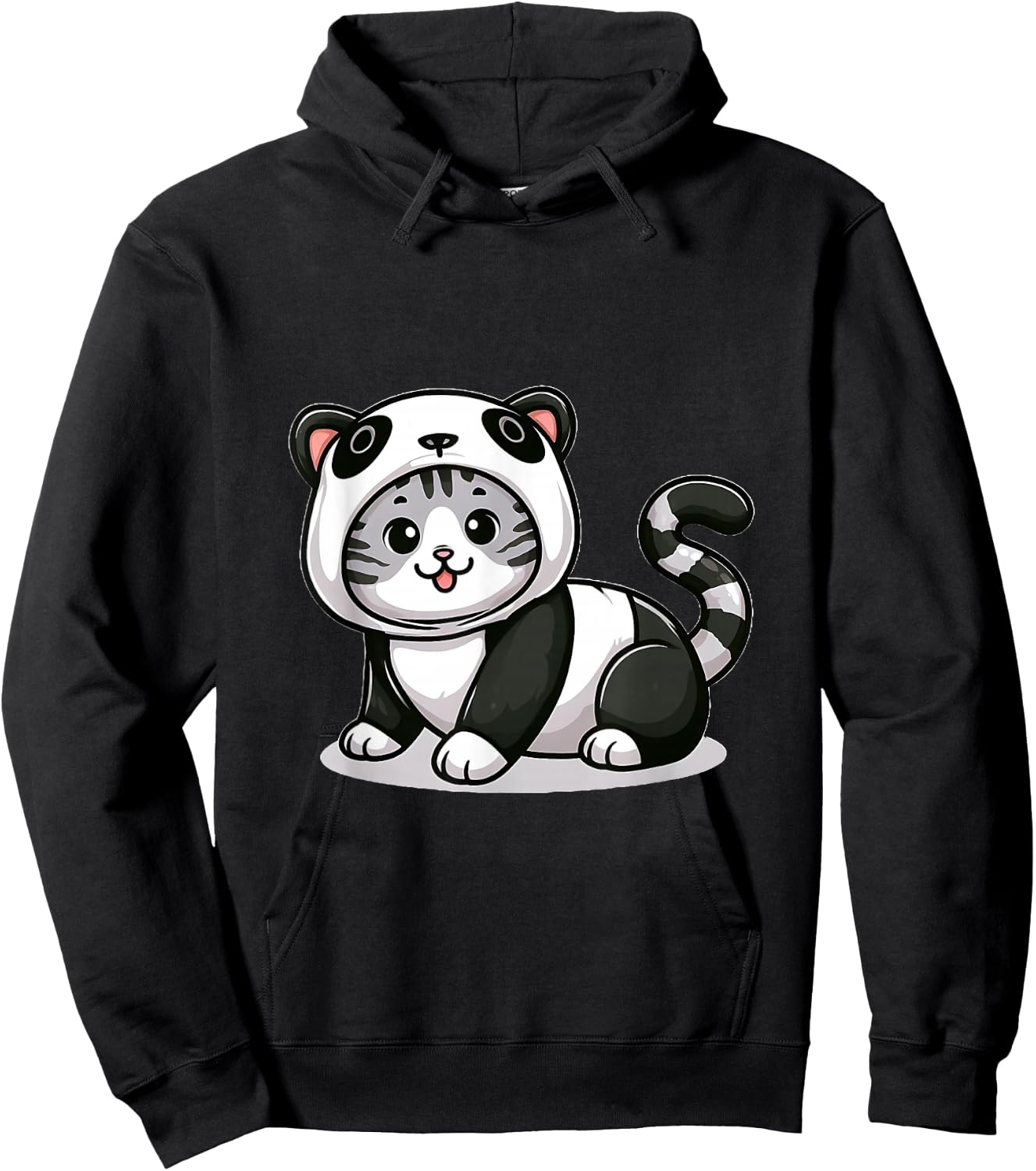 Cat in a Panda Costume Hoodie - Hoodie | Black