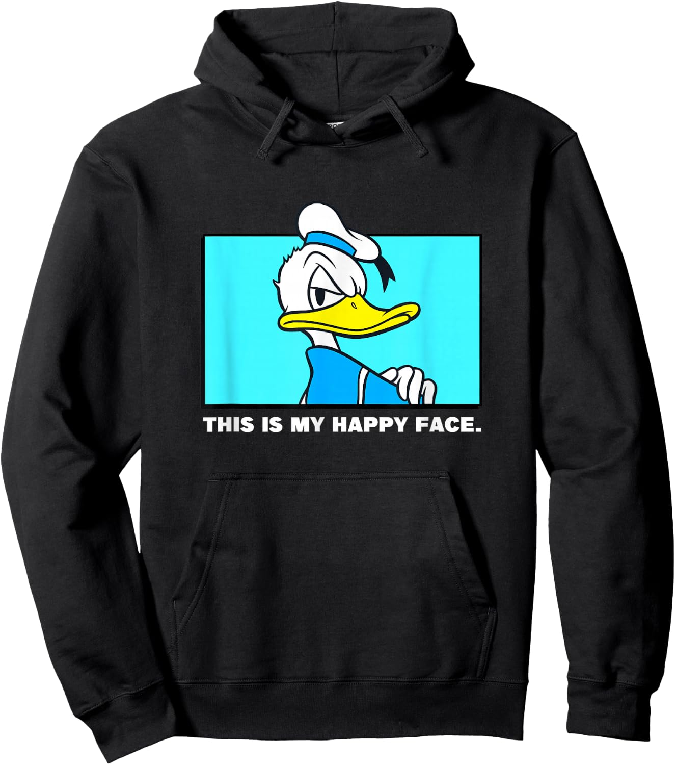 Disney Mickey and Friends Donald This is My Happy Face Angry Hoodie - Hoodie | Black