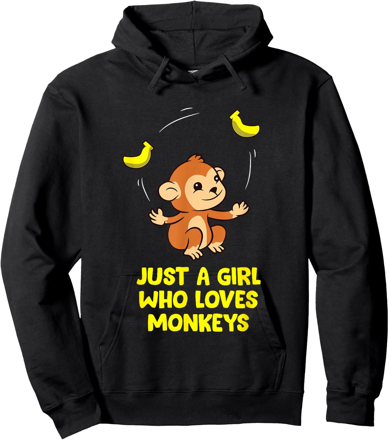 Monkey Lover Gift Just a Girl Who Loves Monkeys Hoodie - Hoodie | Black