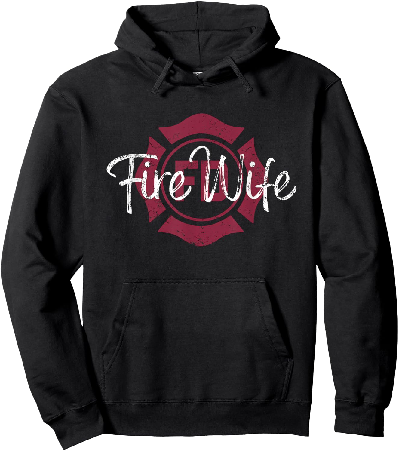 Firefighters Wife, Fireman Wife, Firefighter Wife Hoodie - Hoodie | Black