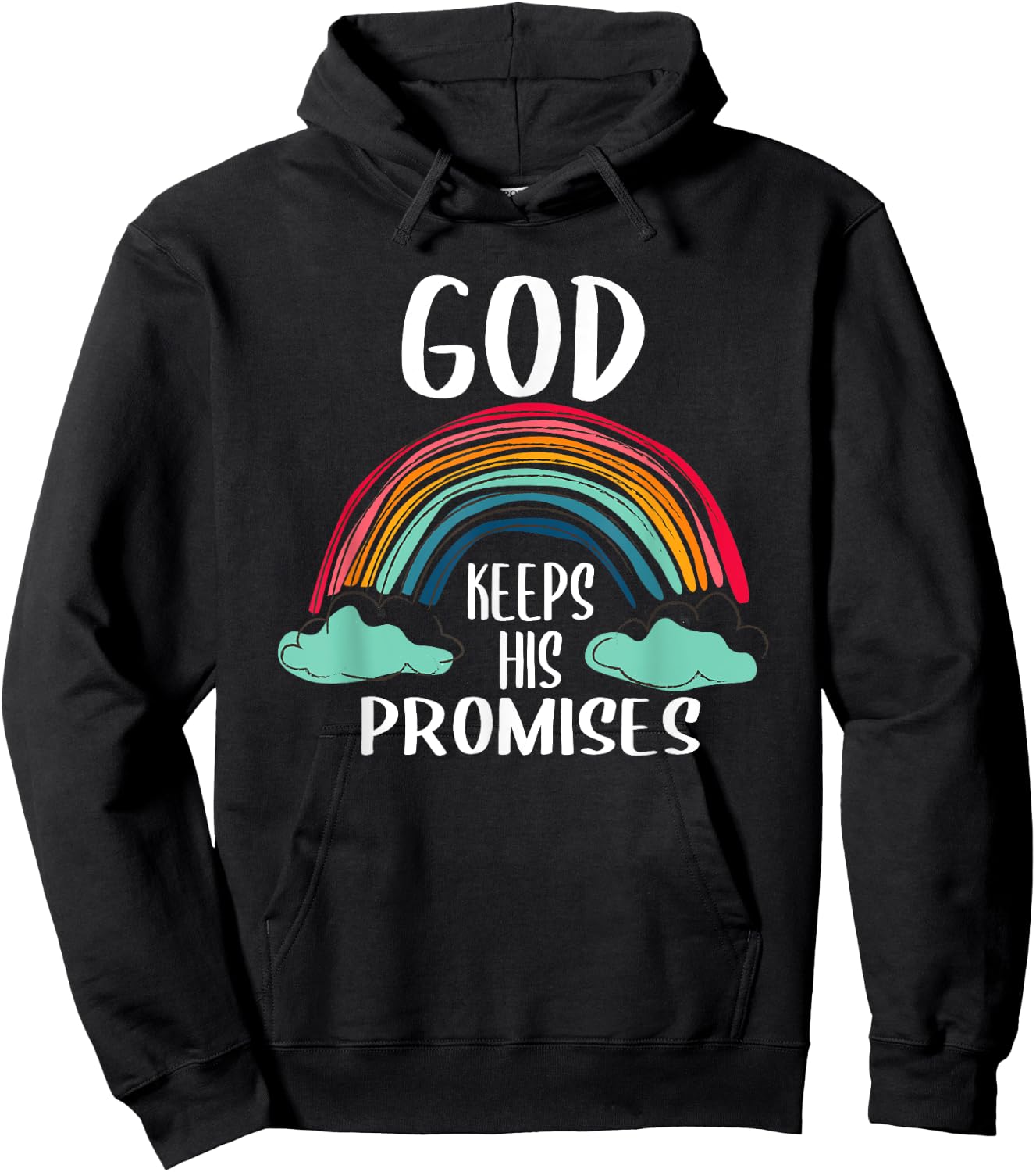 God Keeps His Promises Rainbow Lovely Christian Christianity Hoodie - Hoodie | Black