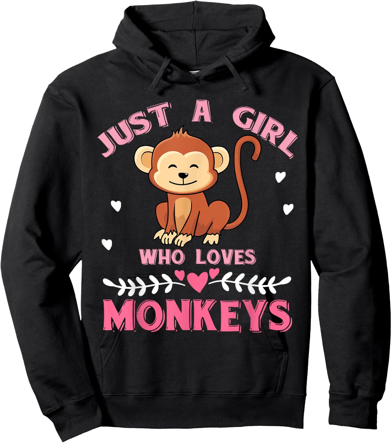 Just A Girl Who Loves Monkeys Monkey Hoodie - Hoodie | Black