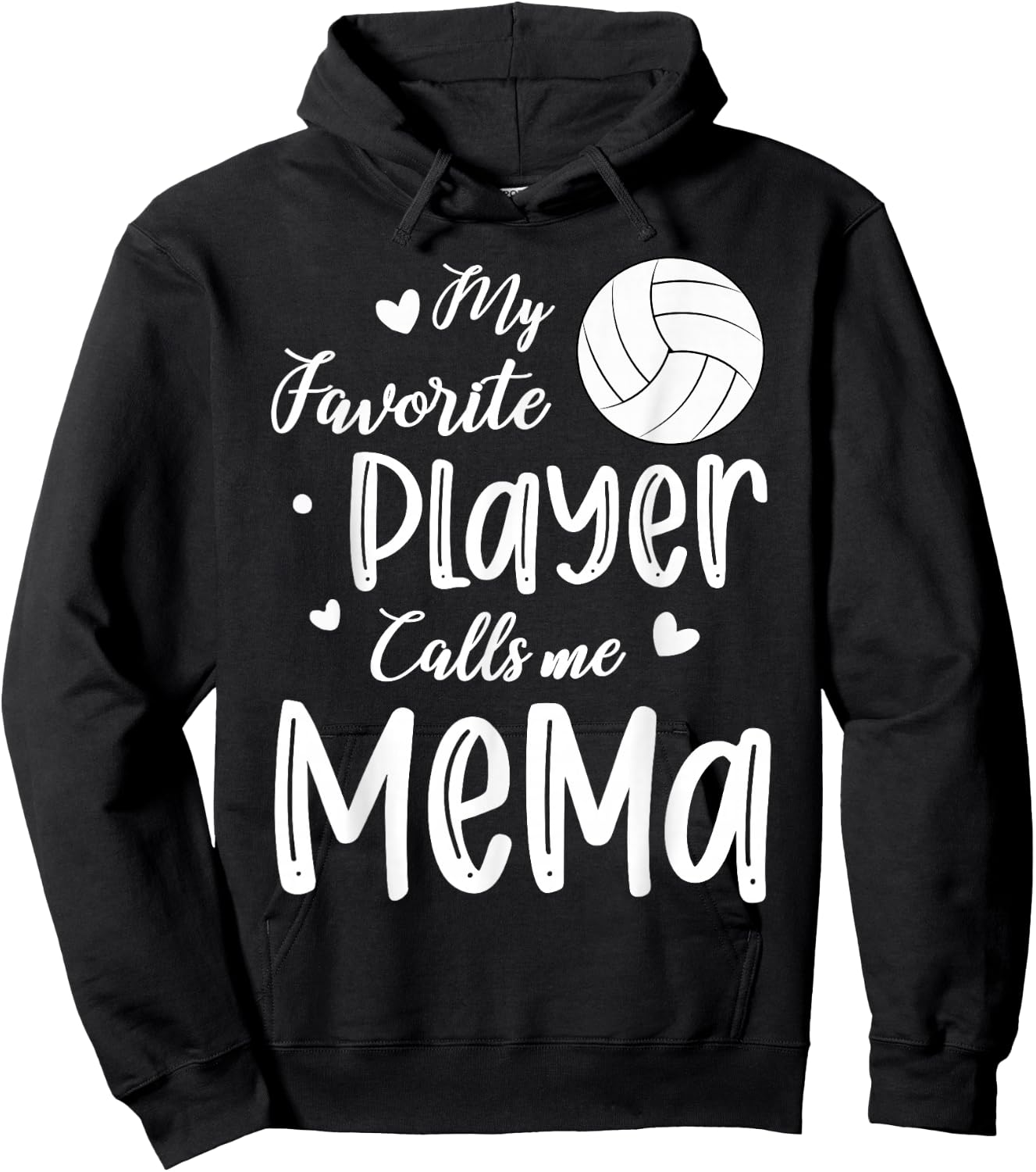 My Favorite Player Calls Me Mema Volleyball Player Hoodie - Hoodie | Black