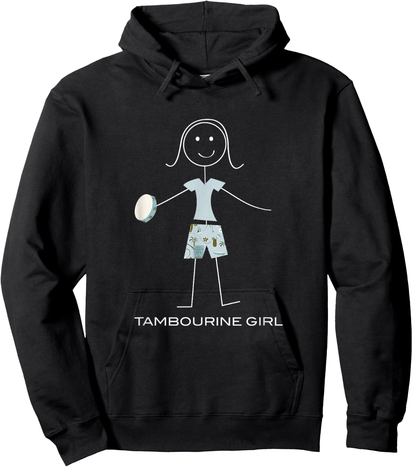 Funny women's tambourine, girls' musician gifts Hoodie - Hoodie | Black