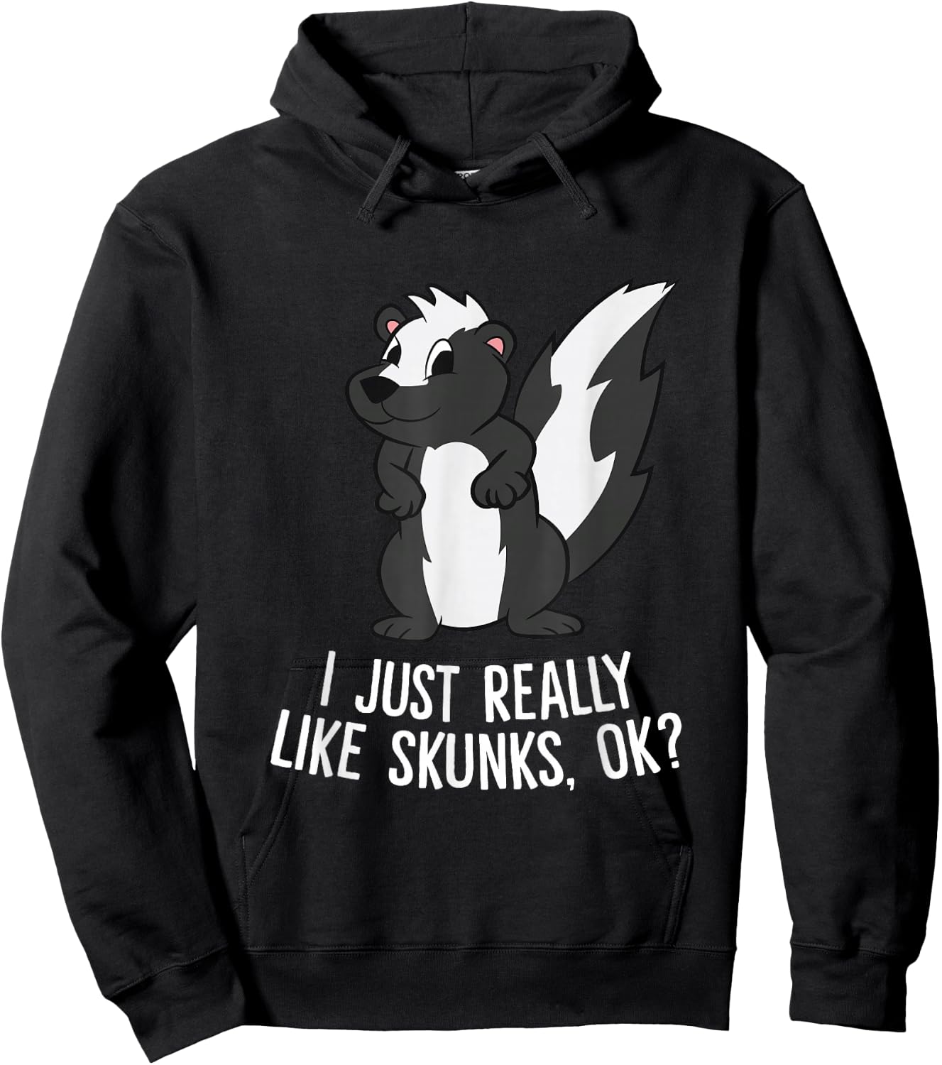 Funny Skunks I Just Really Like Skunks Hoodie - Hoodie | Black