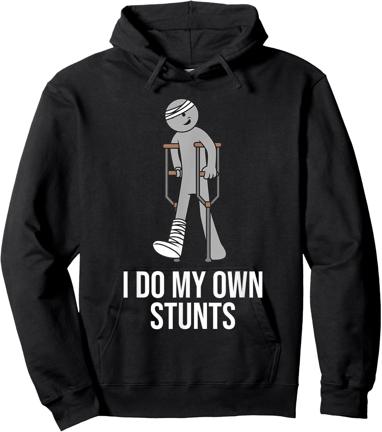 Funny I Do My Own Stunts | Cute Get Well Broken Leg Gift Kid Hoodie - Hoodie | Black