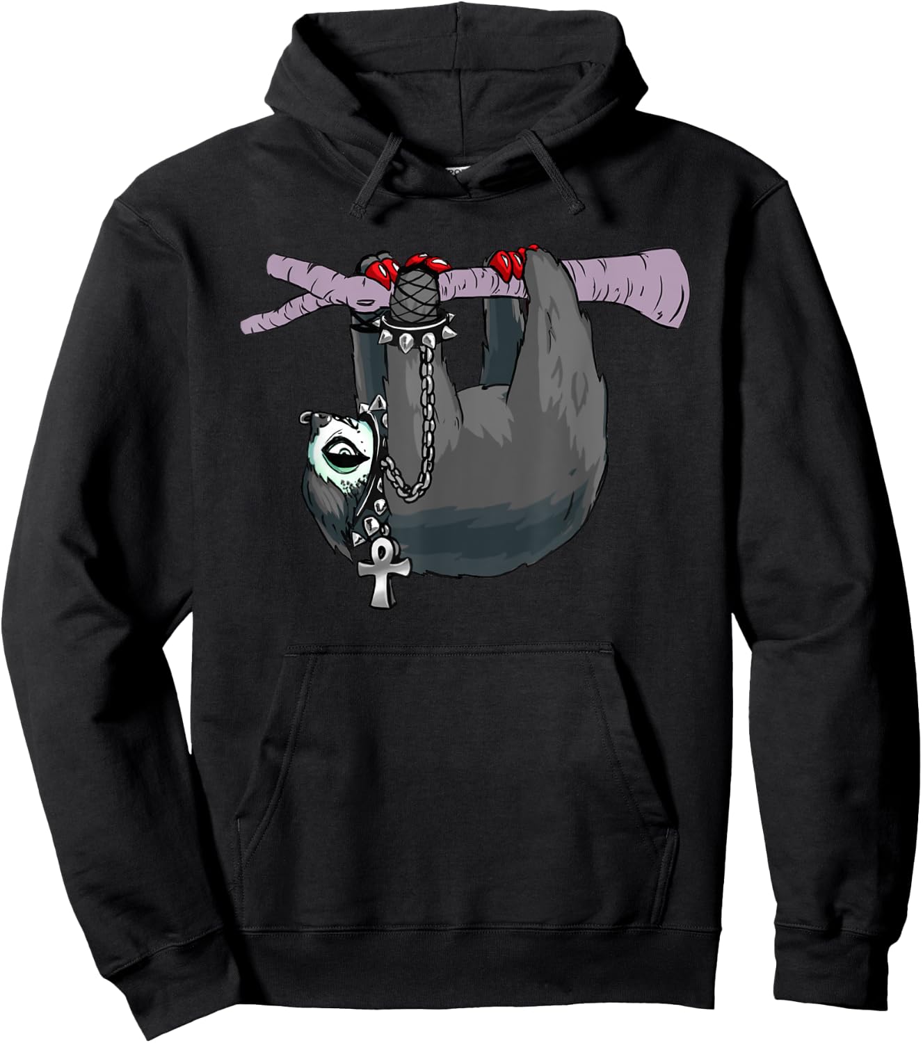 Funny Goth Sloth Hoodie - Hoodie | Black