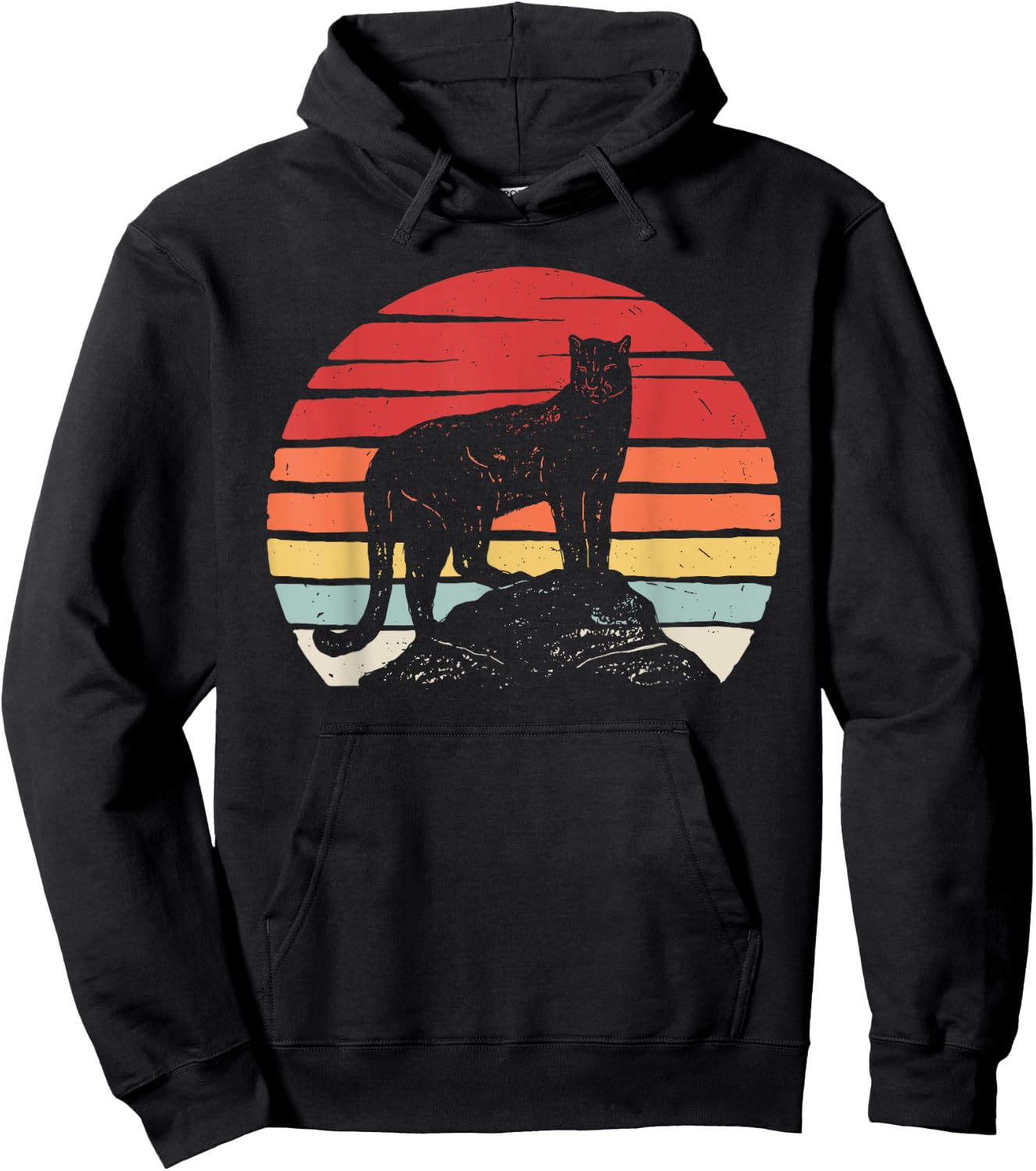 Vintage Retro Cougar Hoodie - Hoodie | Black