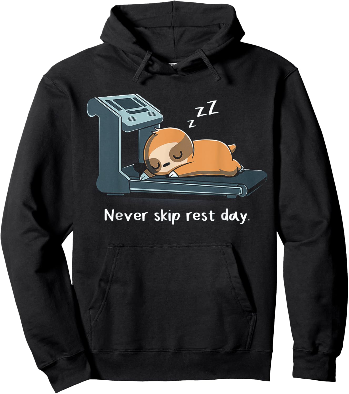 Sloth Never Skip Rest Day Funny Sloth Exercise Sleep Hoodie - Hoodie | Black