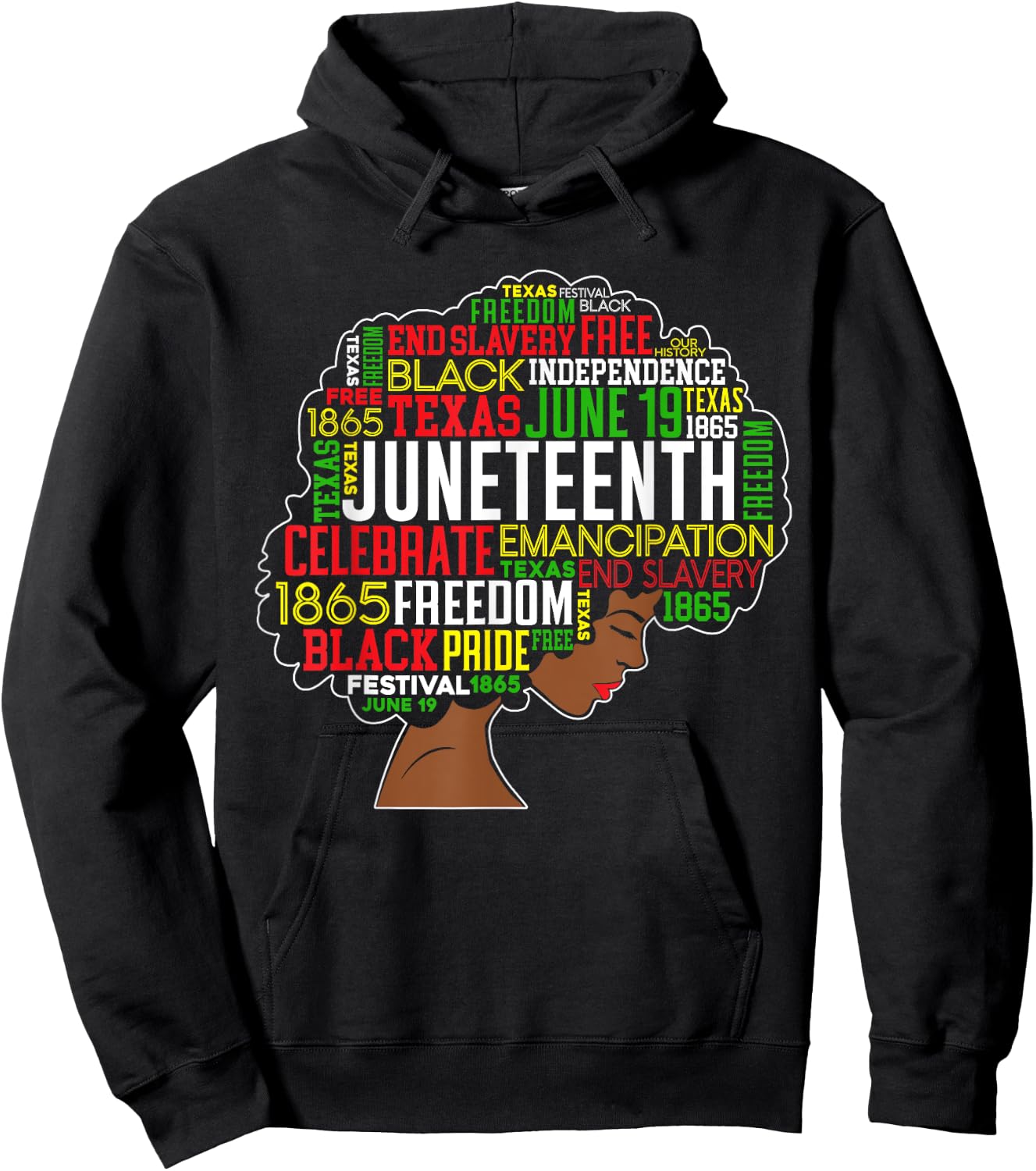 Juneteenth Word Cloud Black Freedom Black History Month Hoodie - Hoodie | Black