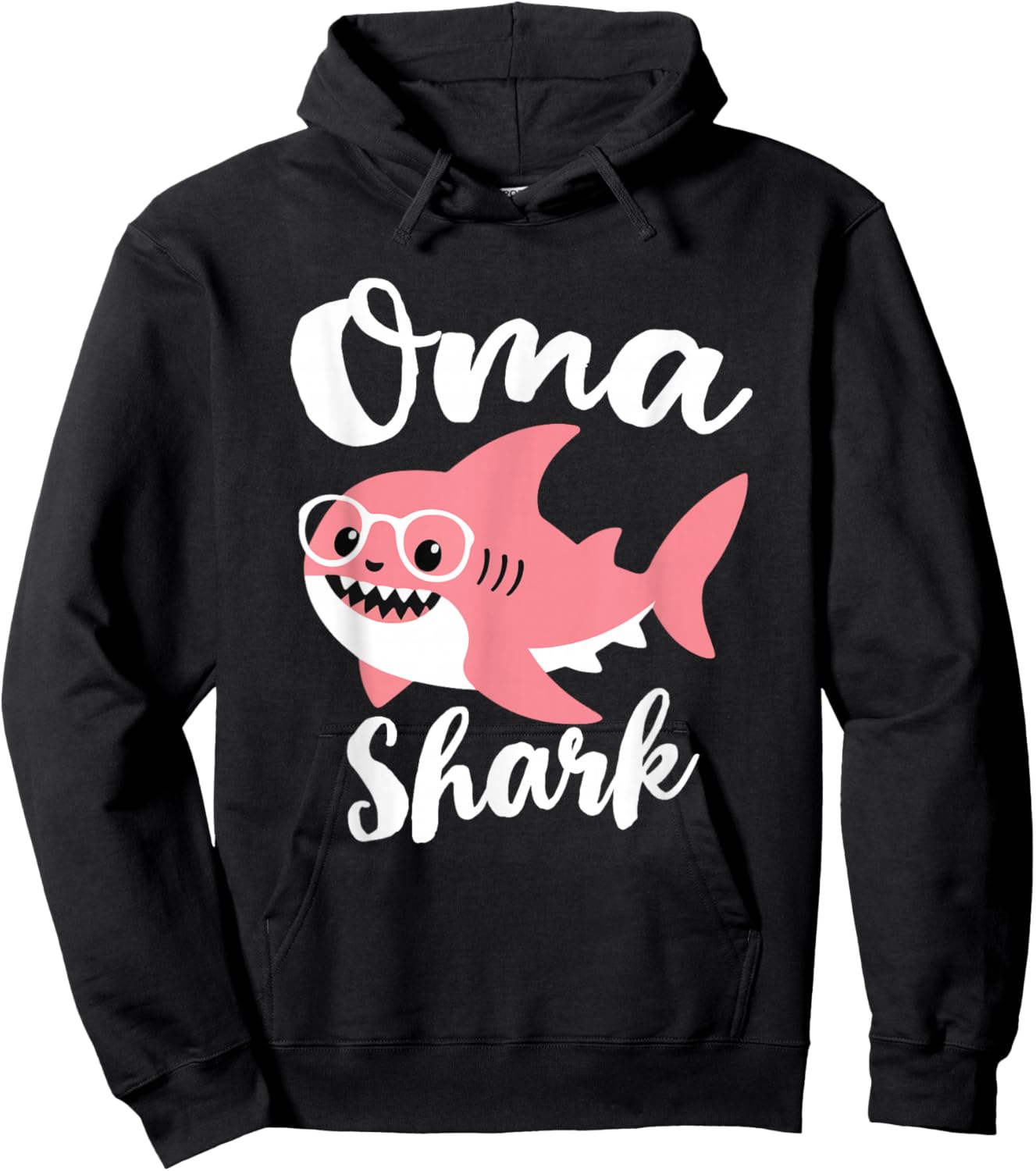 Oma Shark Mother's Day Grandma Funny Hoodie - Hoodie | Black