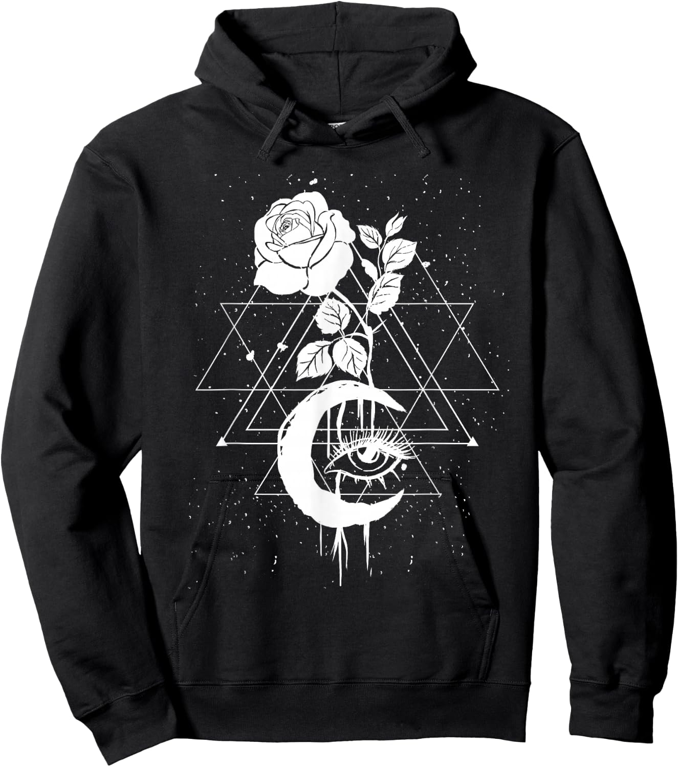 Occult Moon Rose Occultism Witchcraft Moon Rose Goth Hoodie - Hoodie | Black