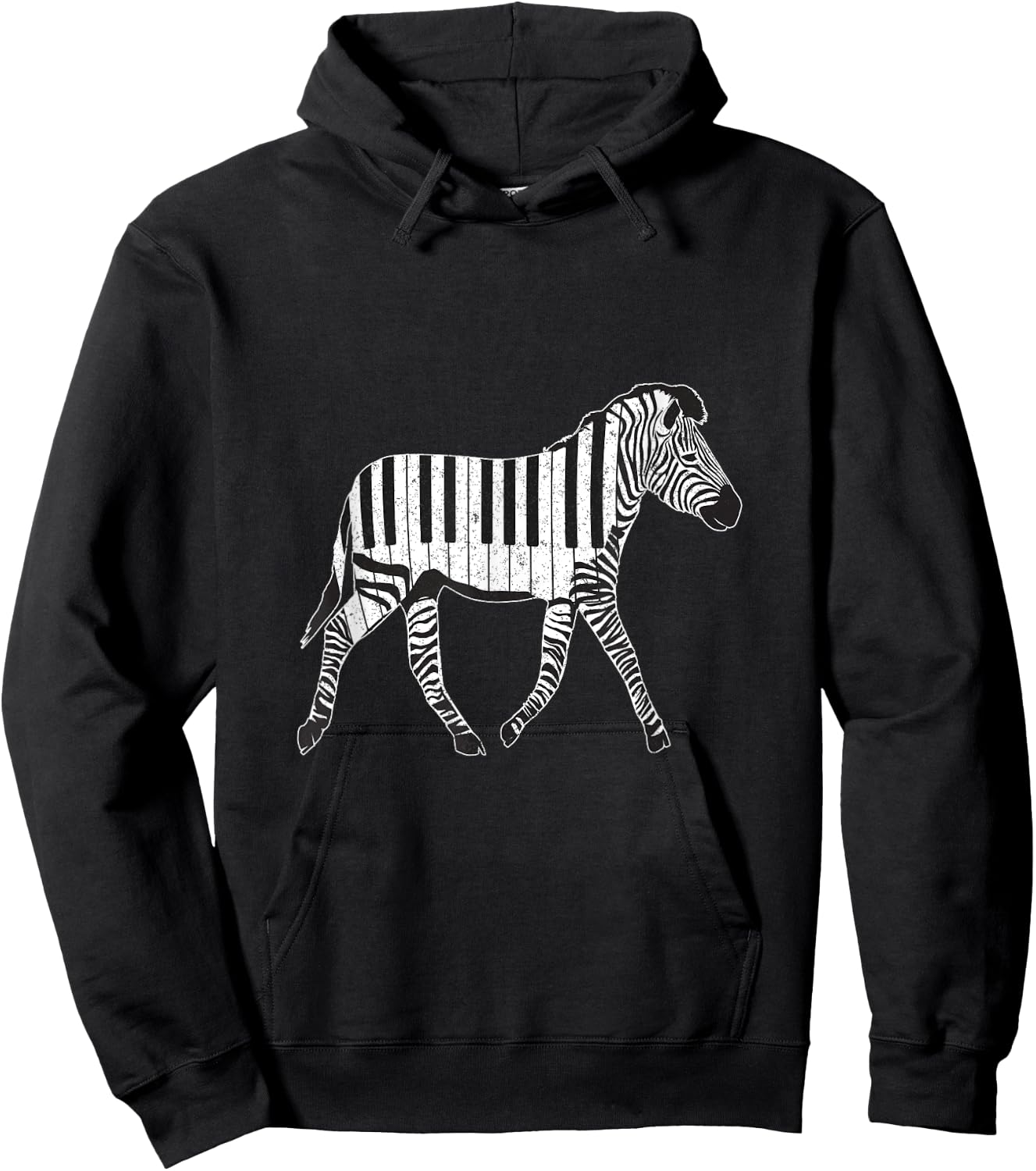 Zebra Horse Piano Sheet Music Keyboard Piano Music Gift Hoodie - Hoodie | Black