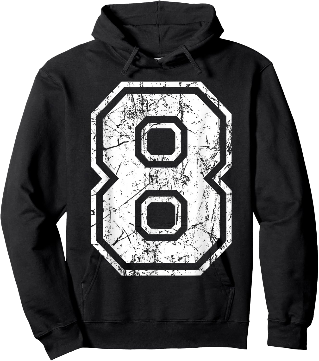 Sports Jersey Grunge Number 8 Fan Team Player Birthday Gift Hoodie - Hoodie | Black