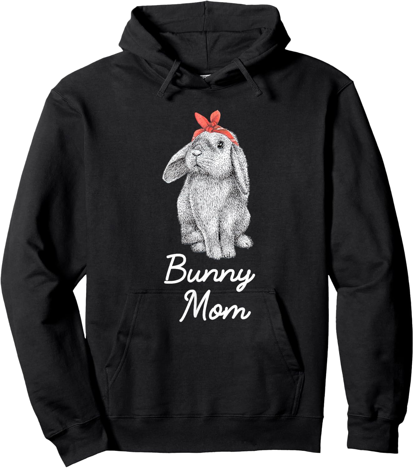 Lop Eared Bunny Rabbit Mom Drawing Hoodie - Hoodie | Black