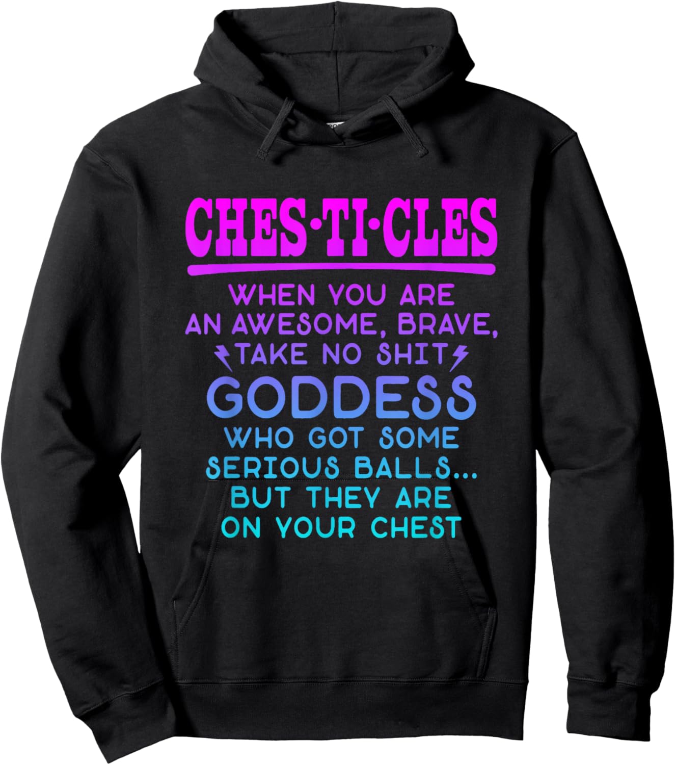 Chesticles Amazing Brave Goddess Feminist Empowerment Breast Hoodie - Hoodie | Black