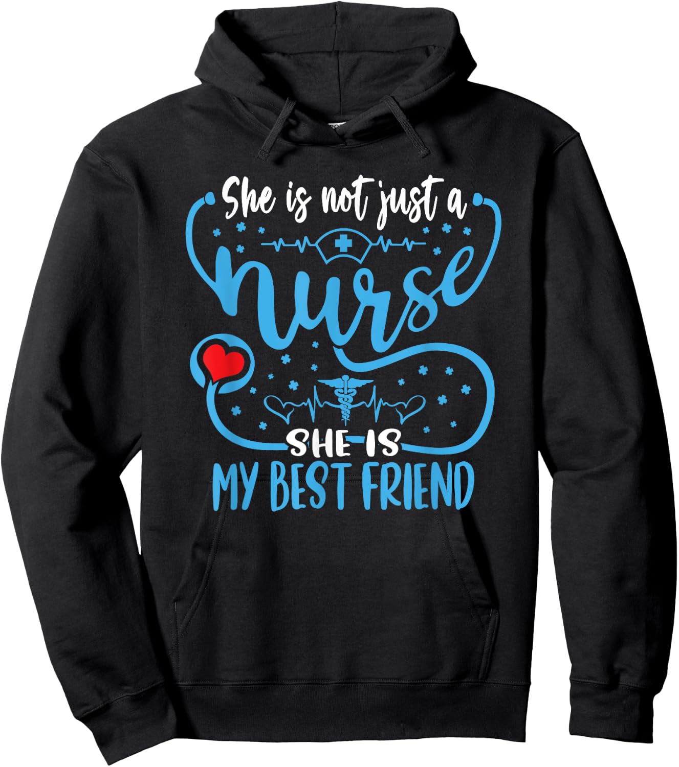 My Best Friend Is A Nurse Proud Nurse's Friend RN LPN Buddy Hoodie - Hoodie | Black