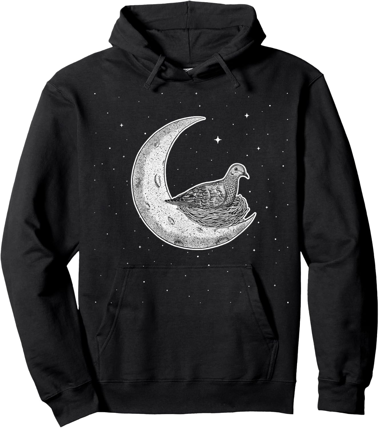 Mourning Dove in Crescent Moon Hoodie - Hoodie | Black