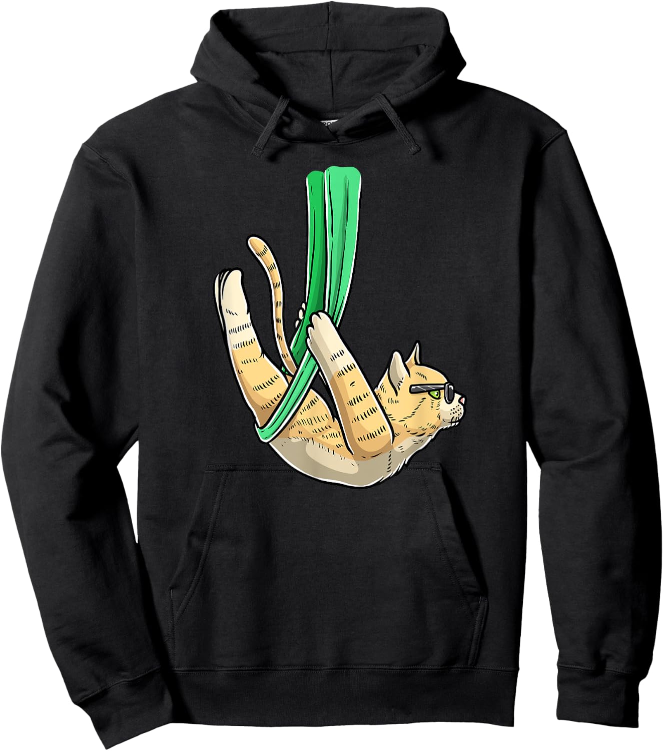 LuvAerialMal Aerial Cat Yoga , Small, Black Hoodie - Hoodie | Black