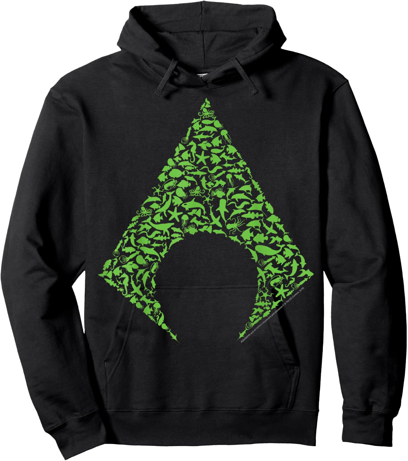 DC Comics Aquaman Fish & Sharks Arrow Hoodie - Hoodie | Black