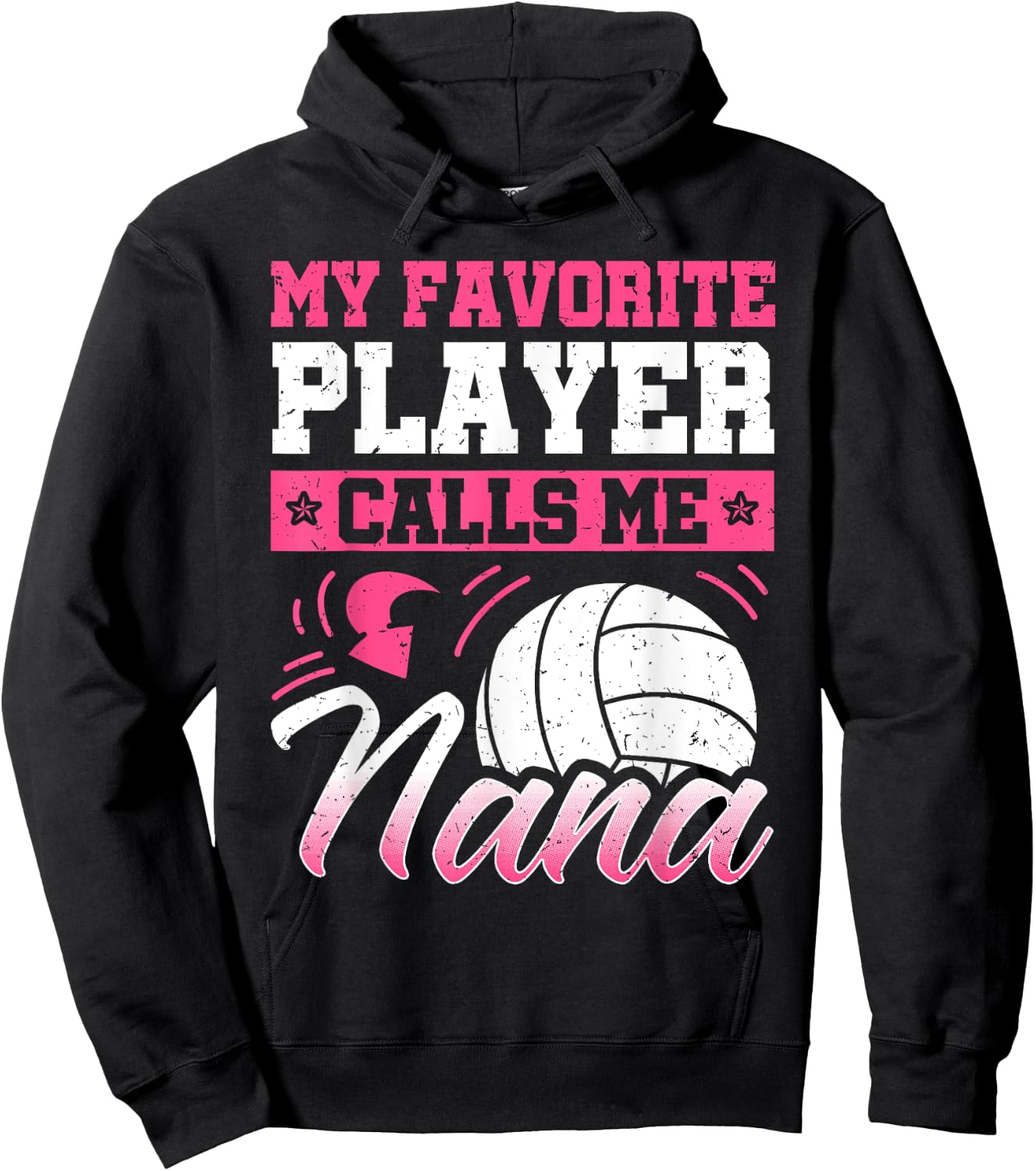 Nana Volleyball Fan Player Grandmother Team Sport Spiker Hoodie - Hoodie | Black