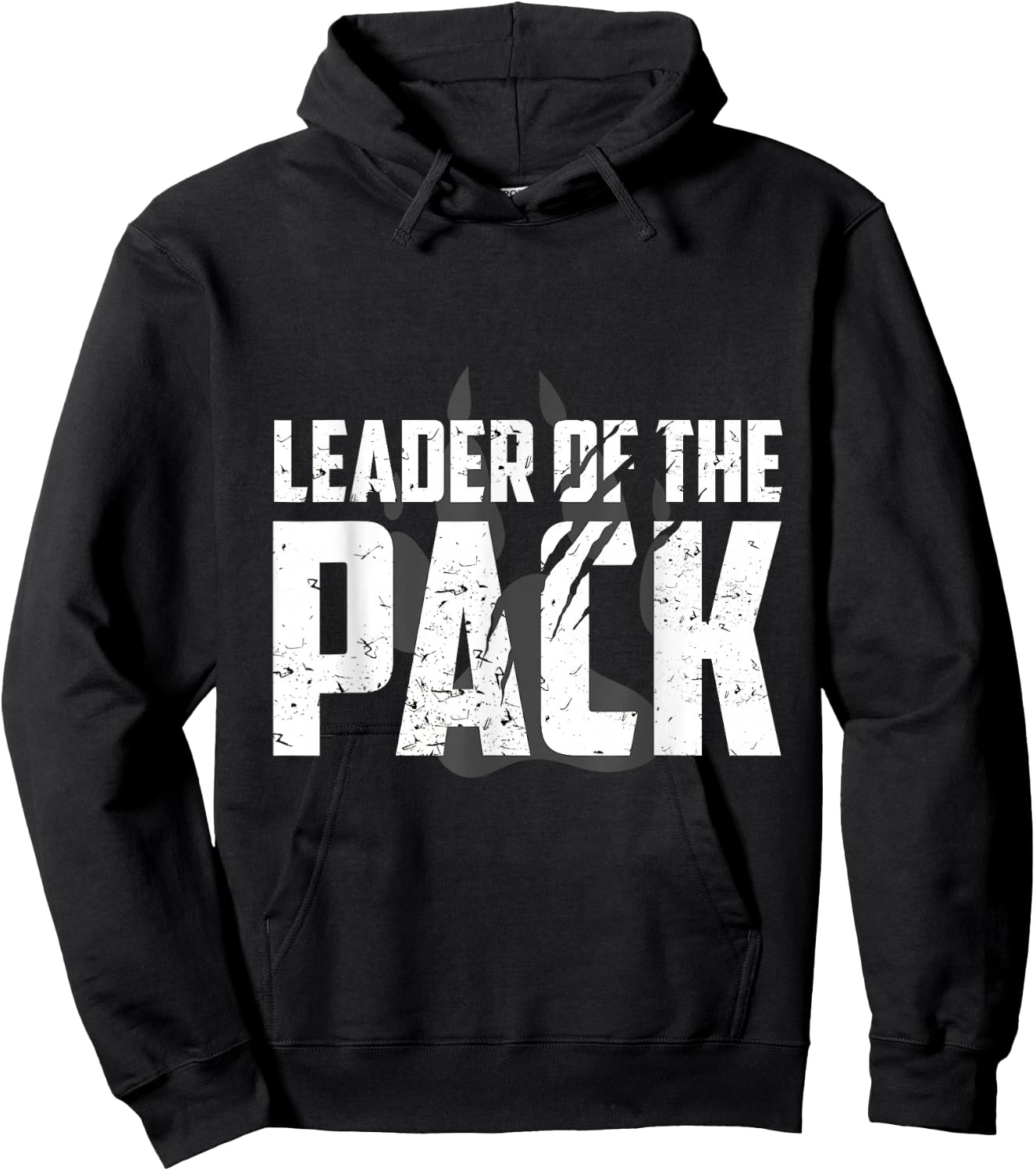 Wolf Pack Gift Design | Leader of The Pack Paw Print Design Hoodie - Hoodie | Black