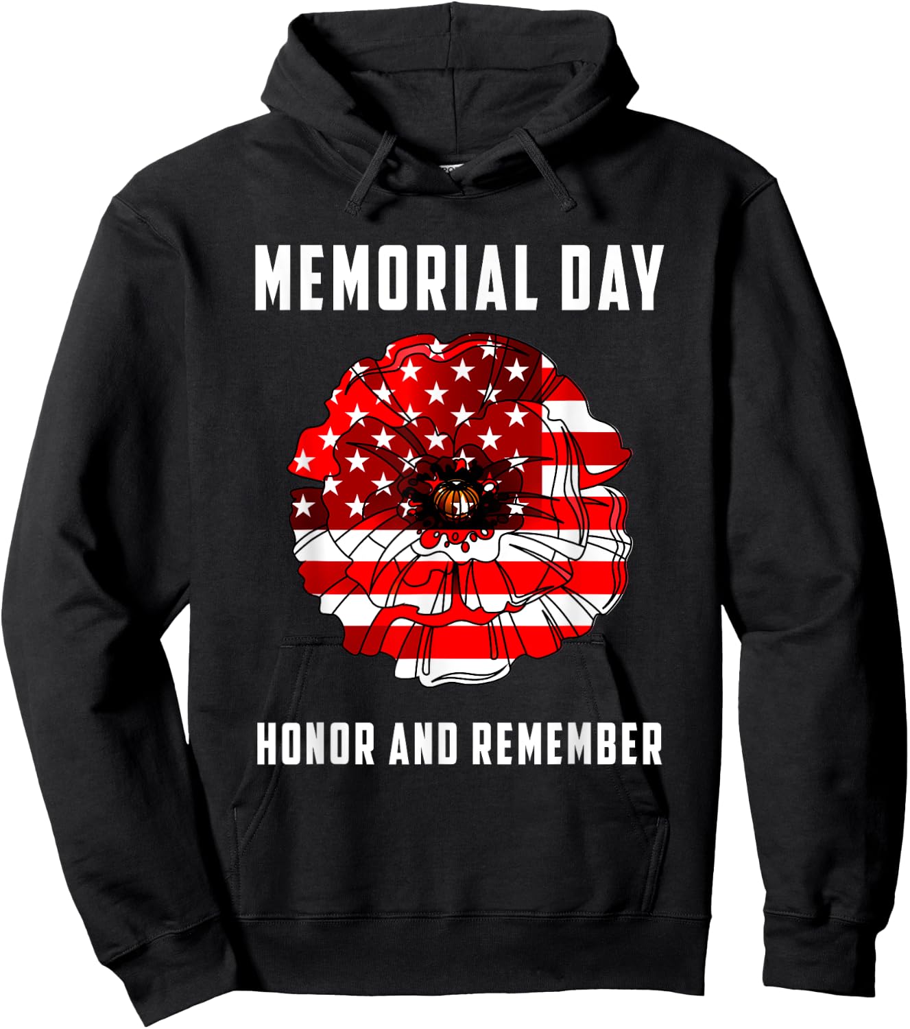 Veterans Day Red Poppy Flower USA Memorial Day 2021 Hoodie - Hoodie | Black