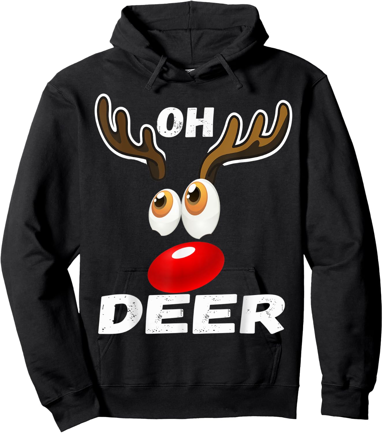 Oh Deer! Christmas Cool Deer Funny Humor Pajama Gifts Hoodie - Hoodie | Black