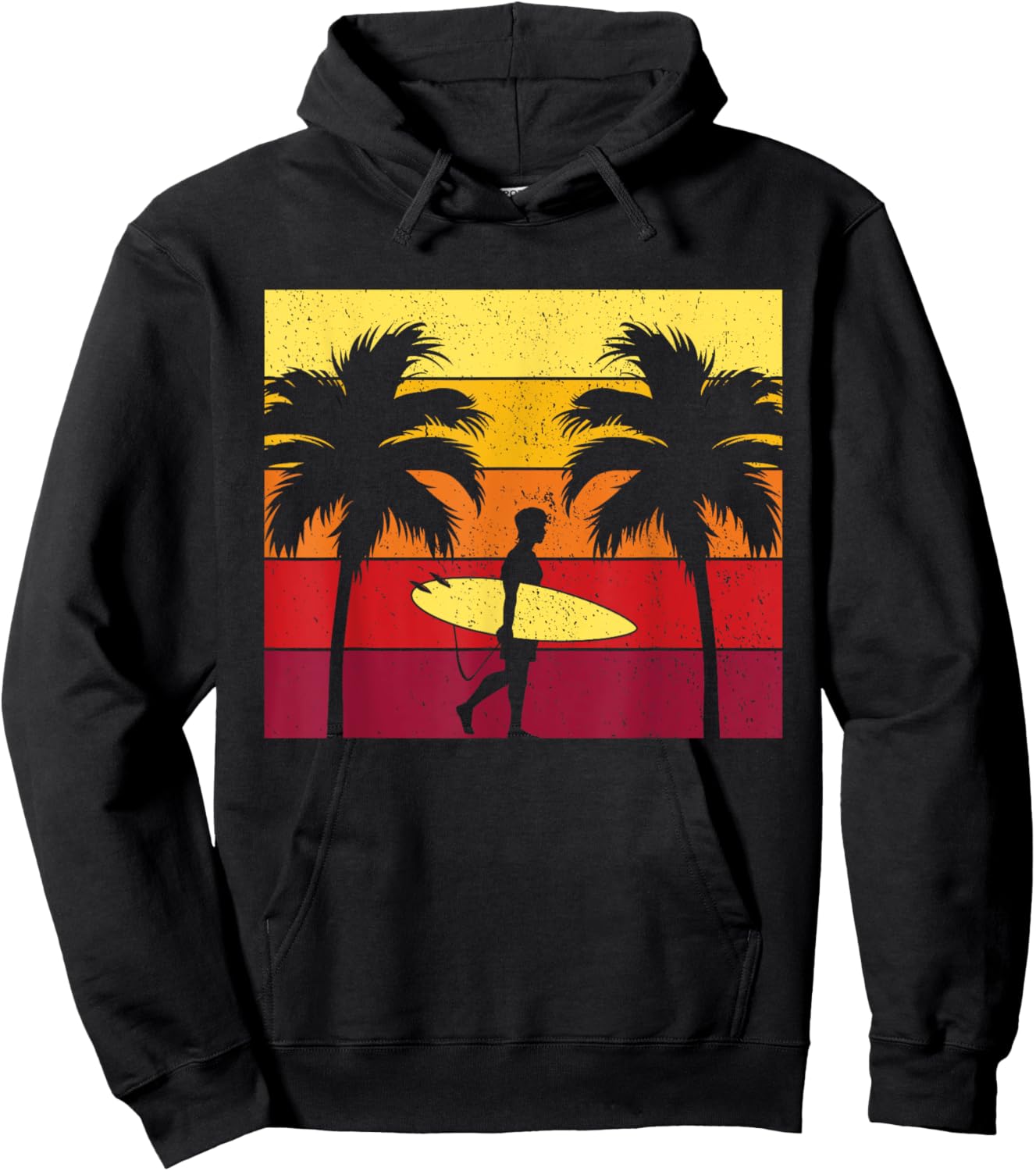 Surfboard Surfing Ride Big Wave Shore Surf Beach Surfer Gift Men Women Kids Hoodie - Hoodie | Black
