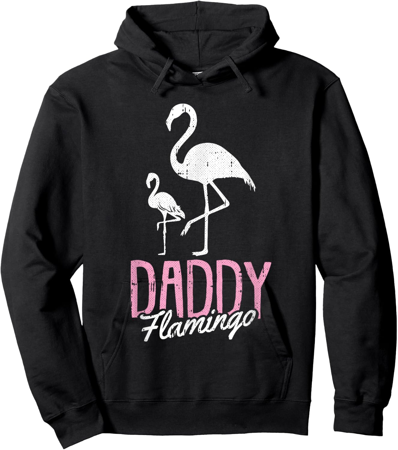 Daddy Flamingo Fathers Day Cute Bird Summer Papa Dad-a Pops Women Girls Kids Hoodie - Hoodie | Black