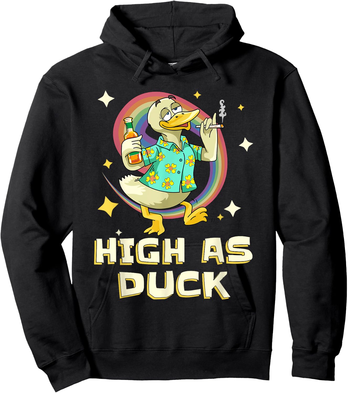 Grass Duck Weekend Cannabis Stiffer THC Joint Beer Weed Hoodie - Hoodie | Black
