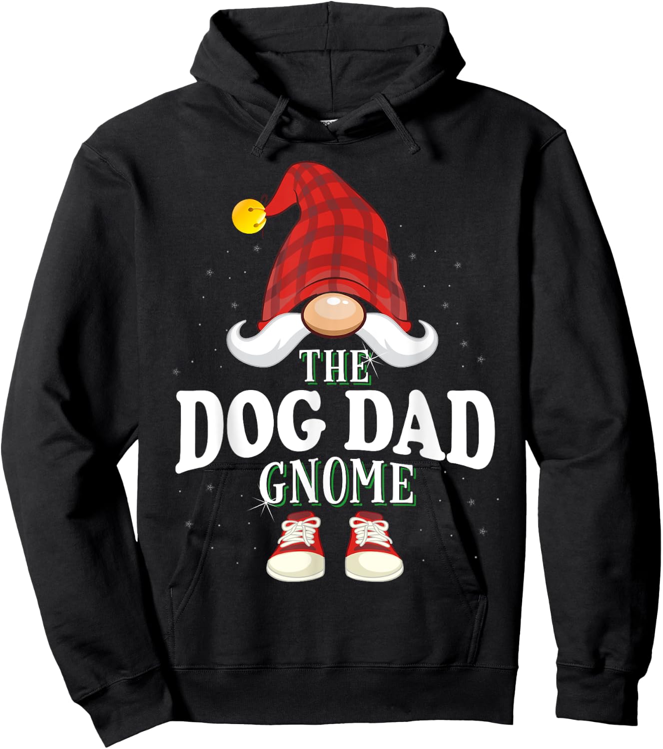 The Dog Dad Gnome Family Christmas Pajama Hoodie - Hoodie | Black