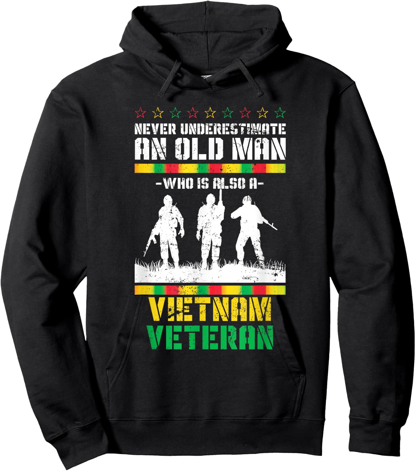 Never Underestimate An Old Men Who Is Also A Vietnam Veteran Hoodie - Hoodie | Black