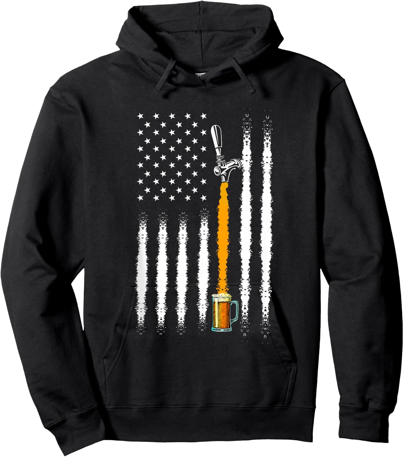 Patriotic US Flag American Brewery Craft Beer Hoodie - Hoodie | Black