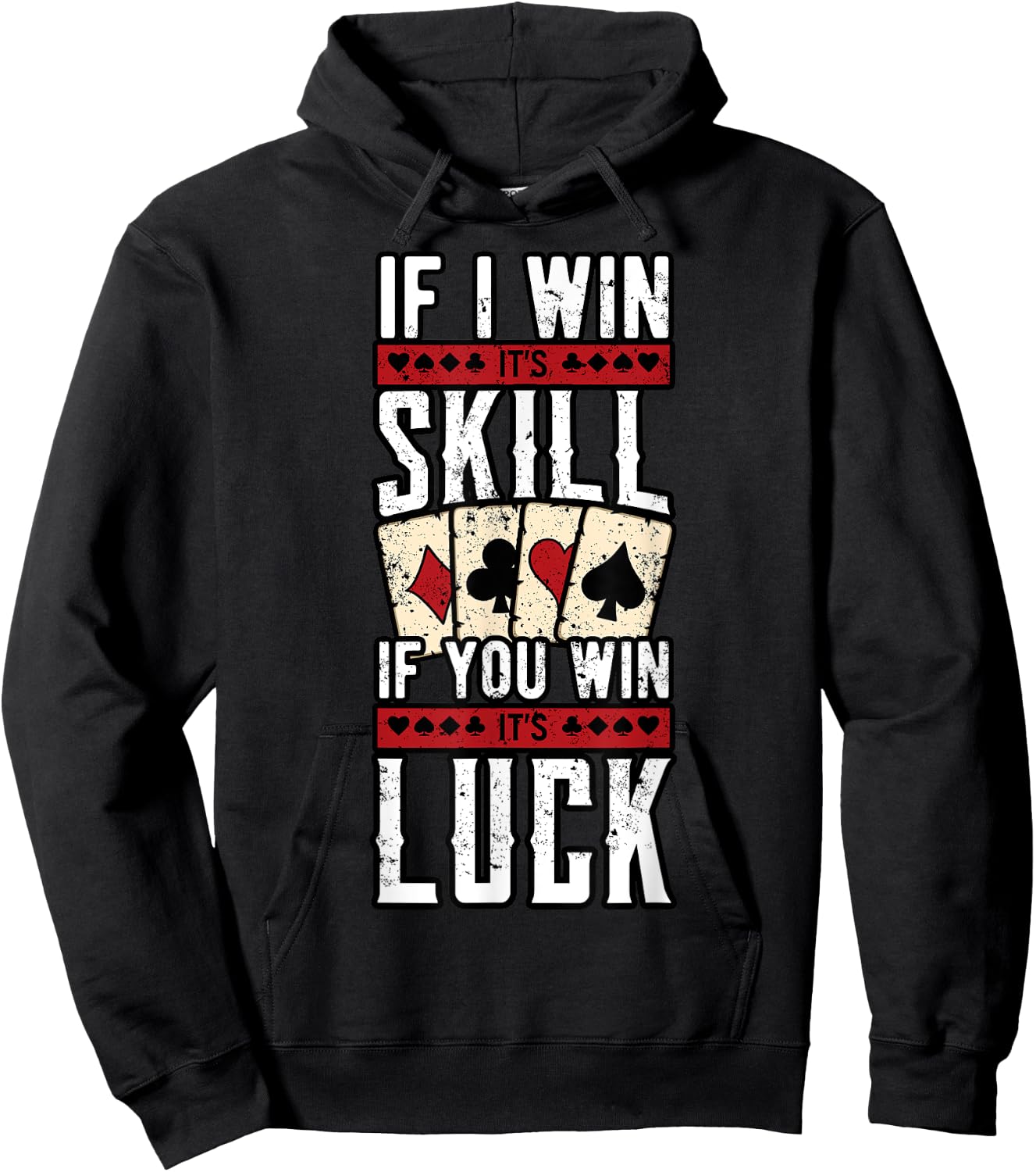 Poker Gambling Gambler Casino Card Game Hand Bluff Fold Hoodie - Hoodie | Black