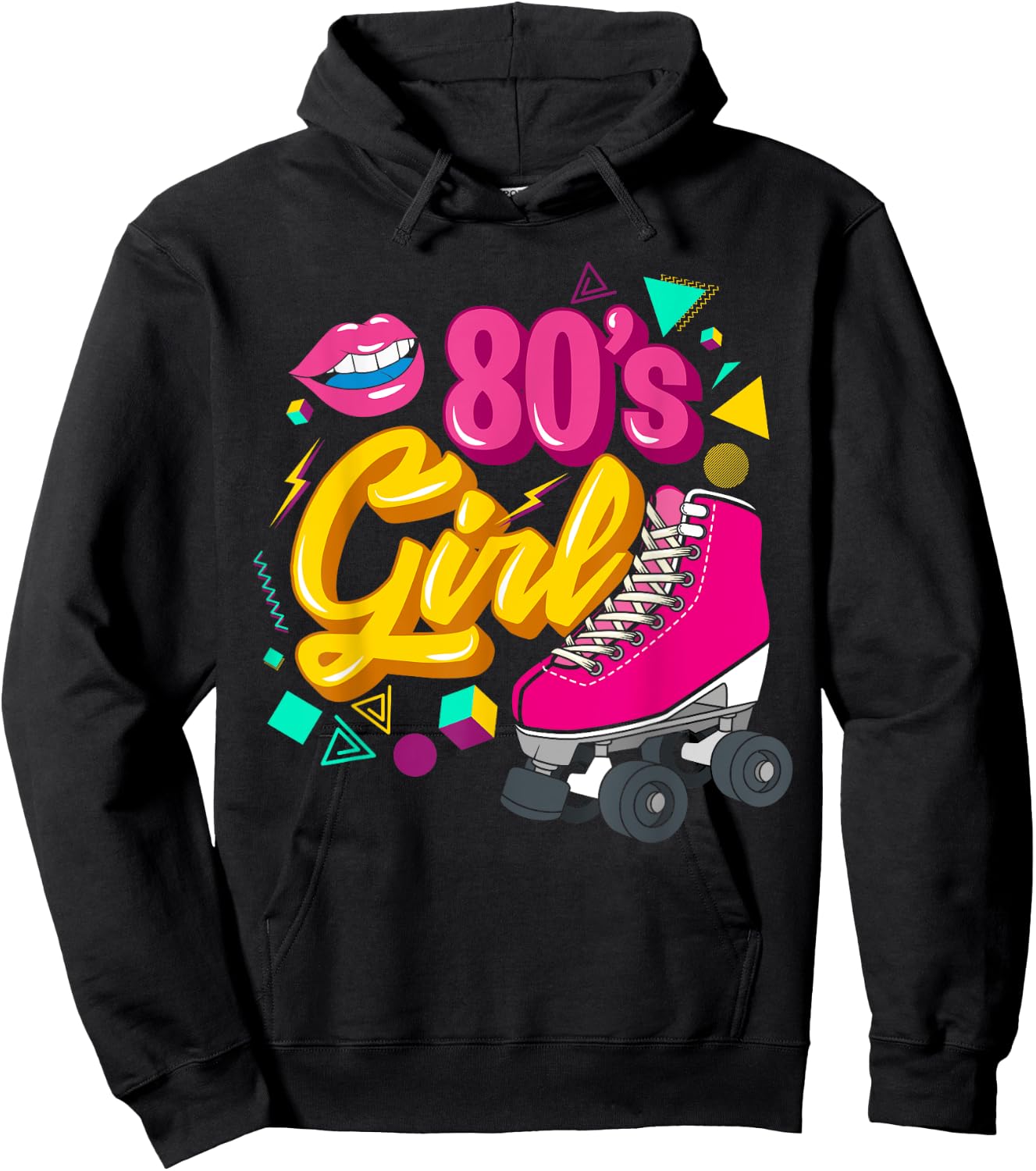 80s Party Theme Party Outfit Costume Vintage Retro 80's Girl Hoodie - Hoodie | Black