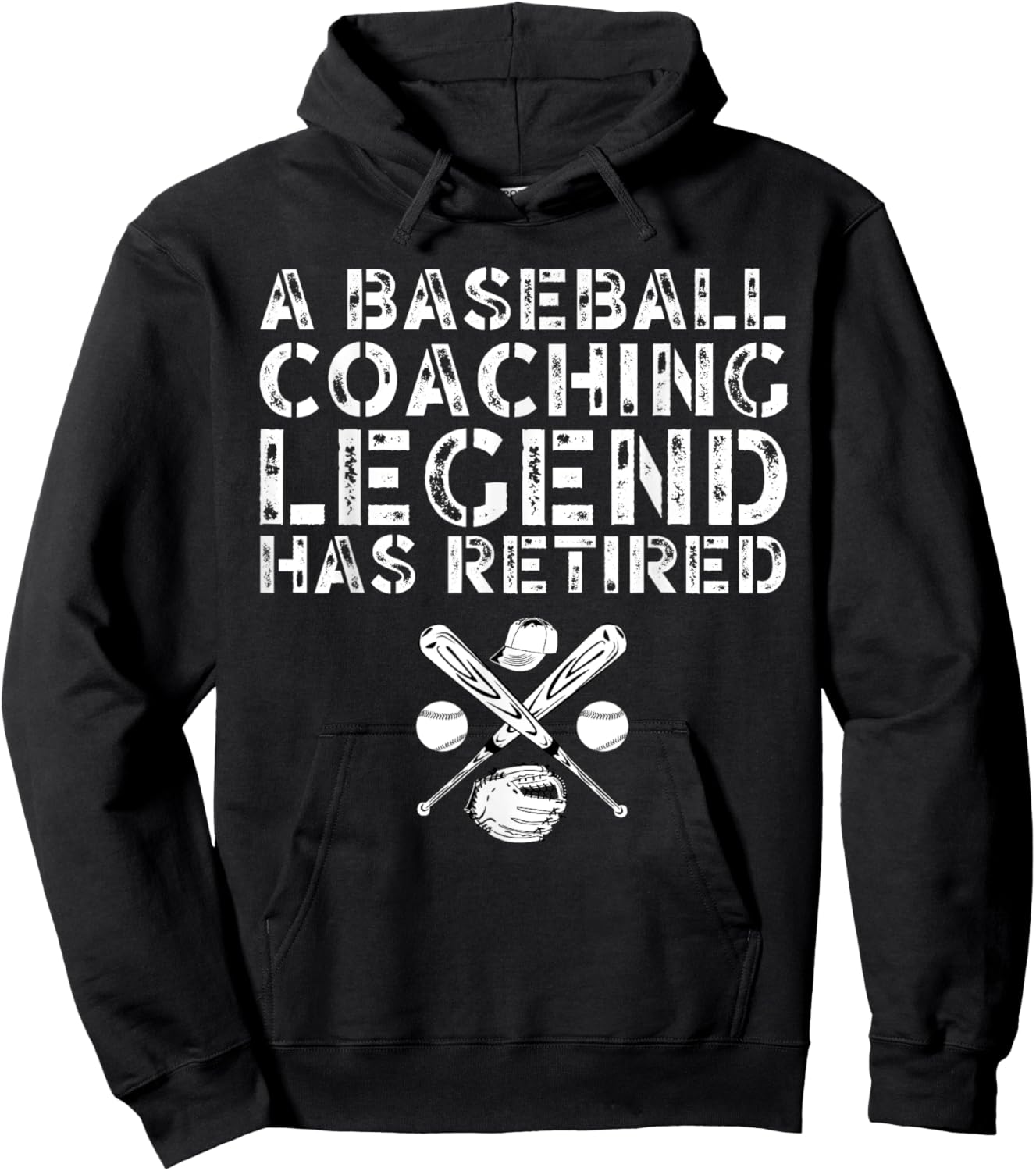 Retired Baseball Coach Thank You Retirement Hoodie - Hoodie | Black