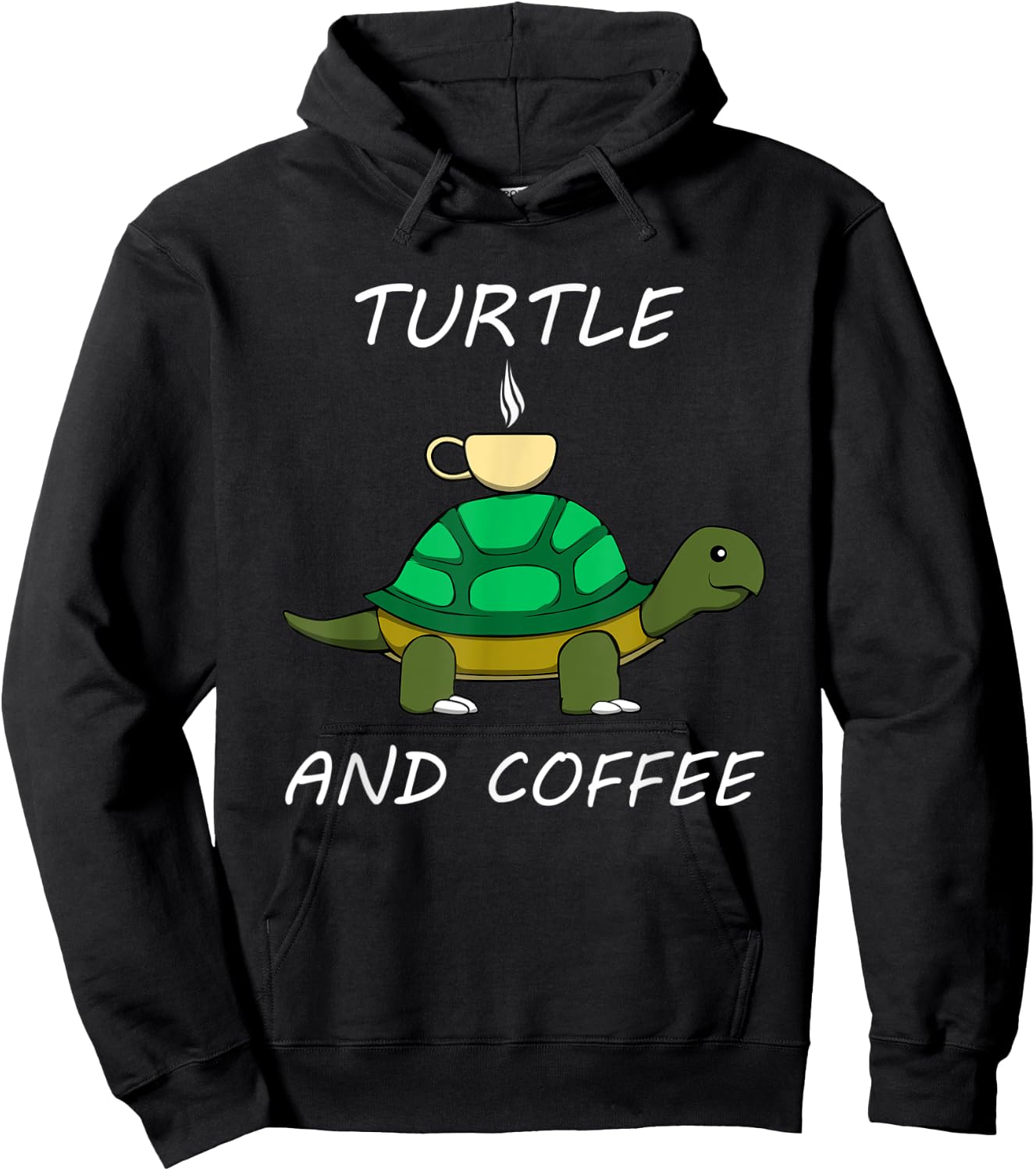 Turtle and Coffee Cute Tortoise Caffeine Hoodie - Hoodie | Black