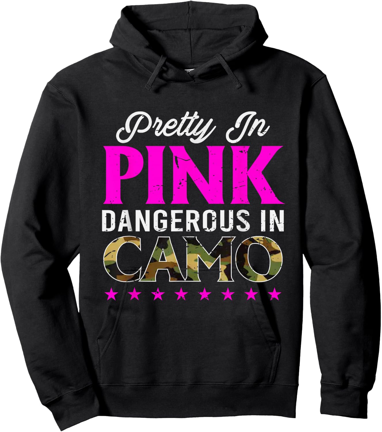 Pretty Pink Dangerous in Camo, Hunting Hobby Small Hoodie - Hoodie | Black