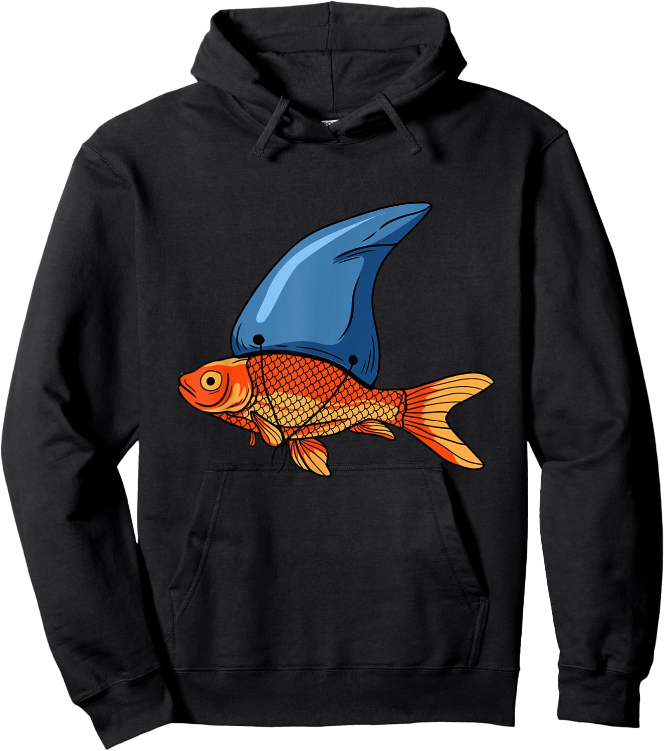 Goldfish with Shark Fin - Motivation Fishing Fish Aquarium Hoodie - Hoodie | Black