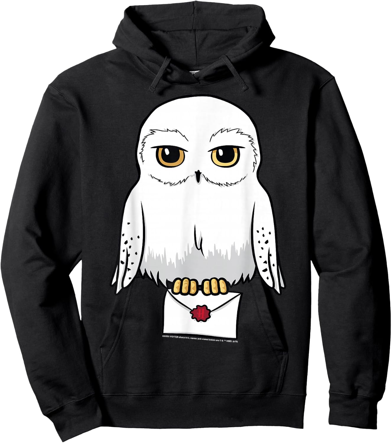 Harry Potter Hedwig Cute Cartoon Portrait Small Hoodie - Hoodie | Black