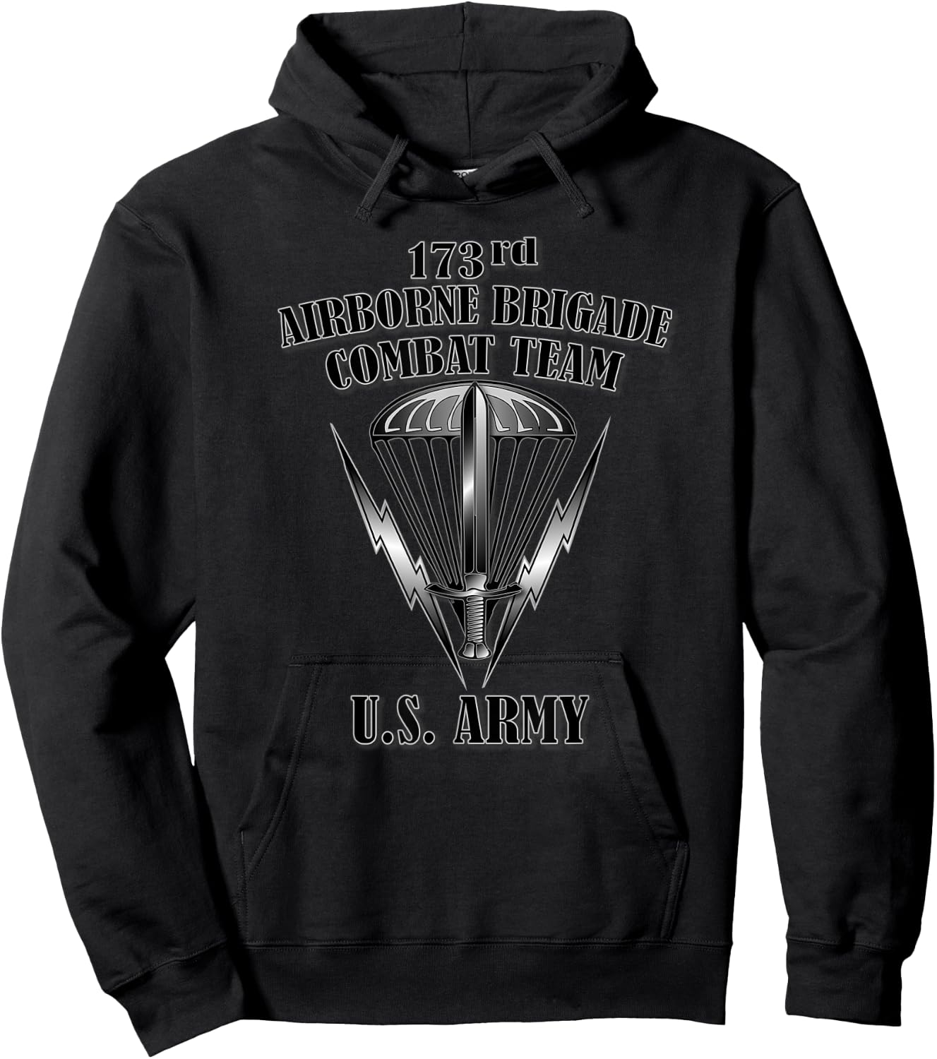 173rd Airborne Brigade Combat Team (Front Design) Hoodie - Hoodie | Black