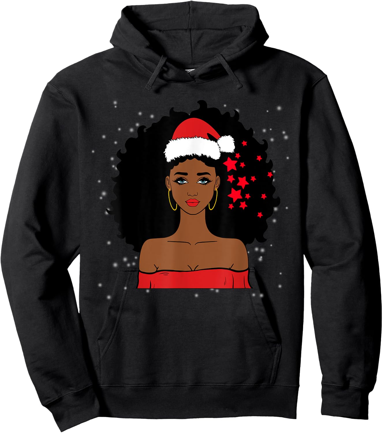 African American Christmas Santa Claus Hoodie - Hoodie | Black