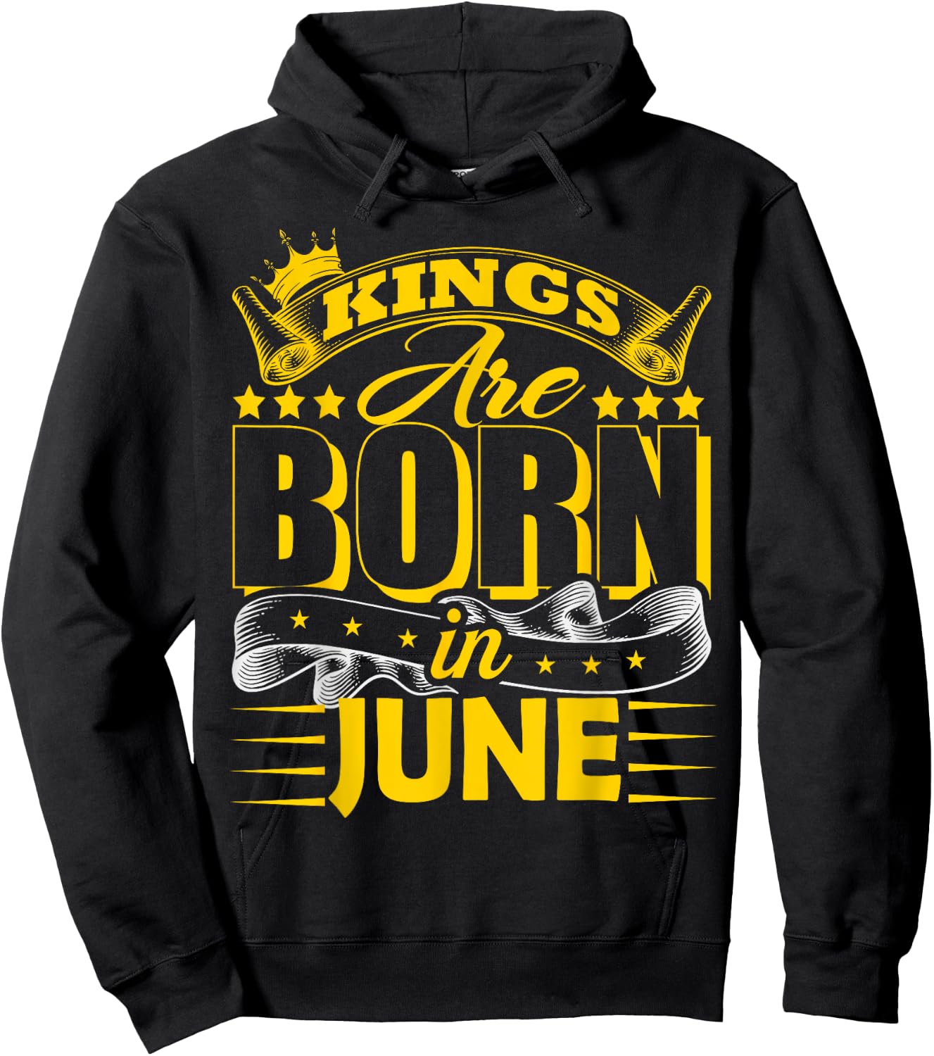Kings Are Born In June Gemini Cancer Zodiac Birthday Party Hoodie - Hoodie | Black