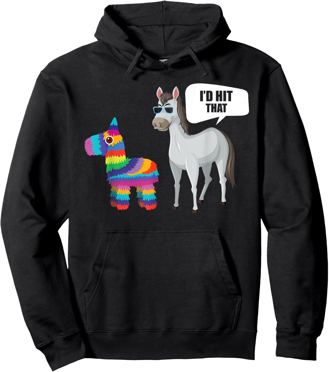 Horse Id Hit That Pinata Mexican Funny Cinco de Mayo Hoodie - Hoodie | Black